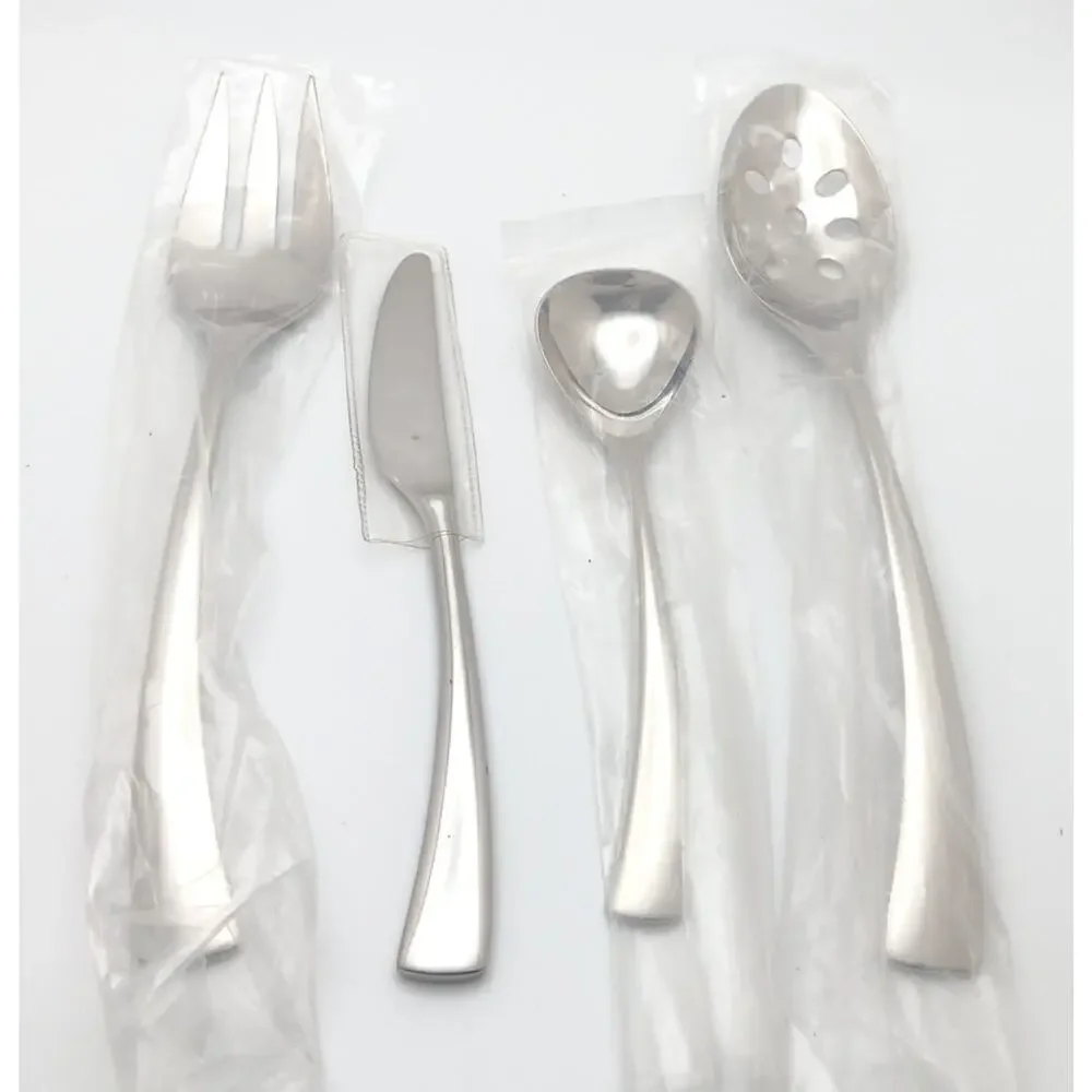 Dansk Umbra 4 Piece Server Hostess Set 18/10 Stainless Glossy Flatware China